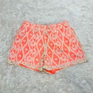 Lane Bryant Lined Lace Shorts Plus Size Womens 14/16 Orange White Pockets
